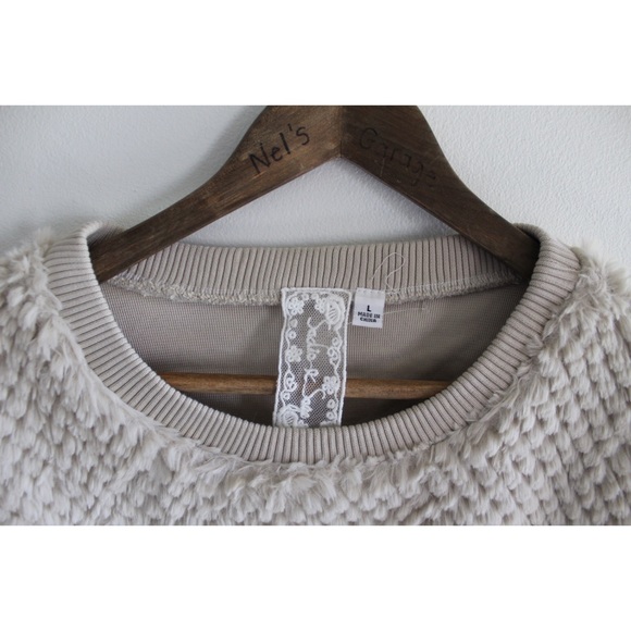 Sadie & Sage NWOT Longing Days Cropped Textured Balloon Sleeve Sweater Top Large - Picture 4 of 8